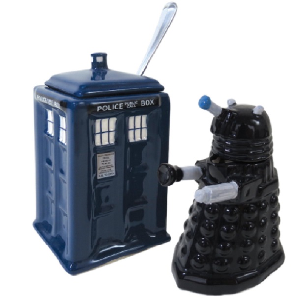 Doctor Who Tardis & Dalek Creamer & Sugar Bowl
