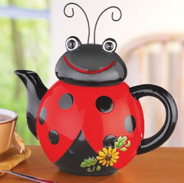 Ladybird Shaped Ceramic Kitchen Teapot