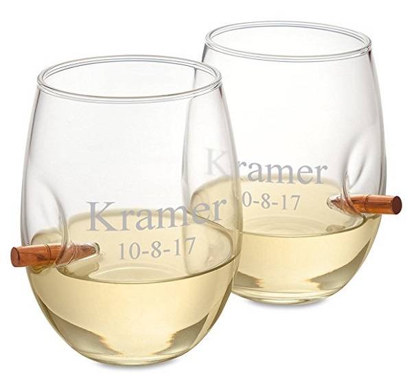 Personalized Bottomless Bullet Wine Glasses