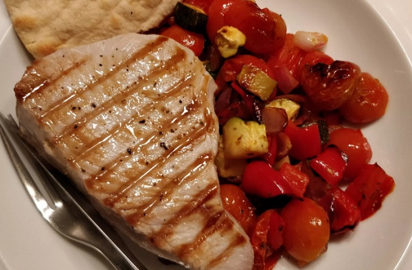 Griddled Tuna with Roasted Vegetable Salsa