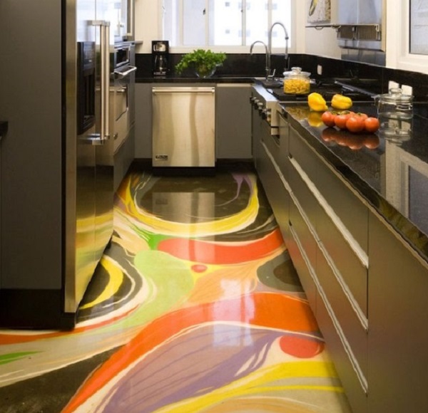 3D Art Kitchen Floor Design