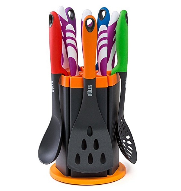 HULLR All-in-One 11 Piece Kitchen Utensil and Knives Set