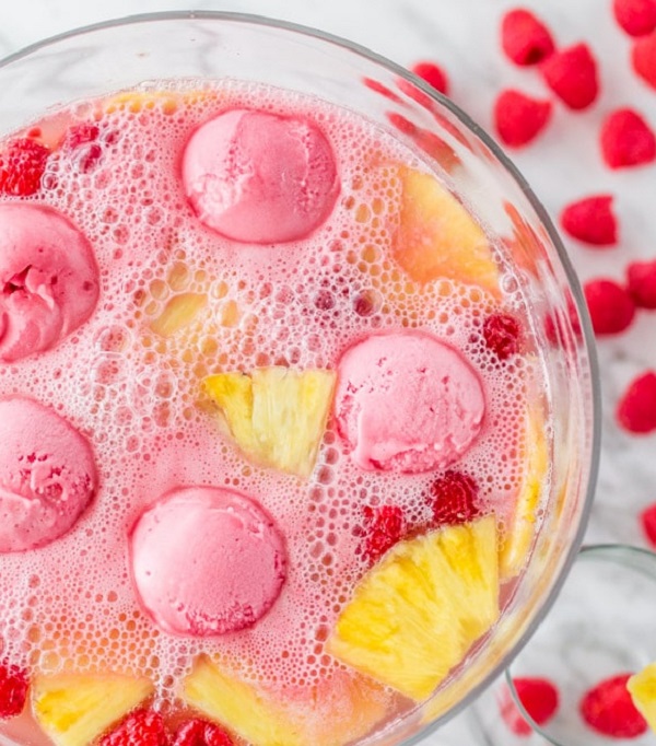 Non-Alcoholic Raspberry Sherbet Party Punch