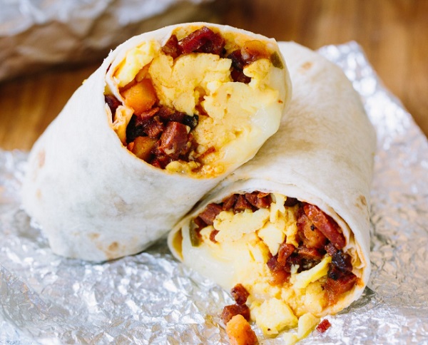 Freezer-Friendly Potato, Chorizo, and Cheesy Egg Burritos