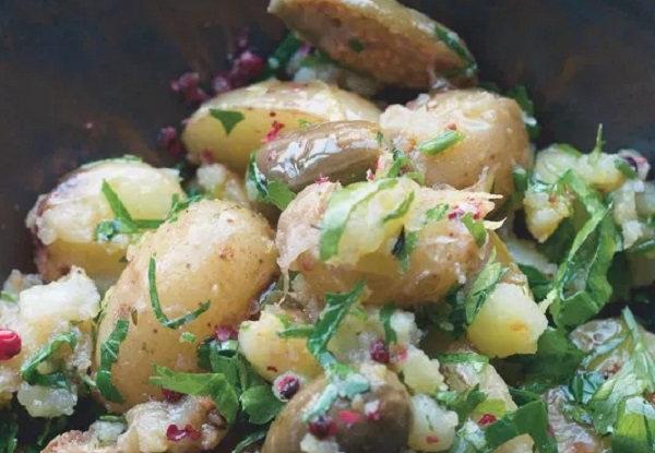 Crushed New Potatoes With Caper Berries