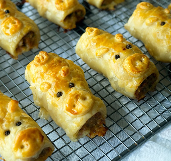 Pork Bacon and Cheese Sausage Rolls