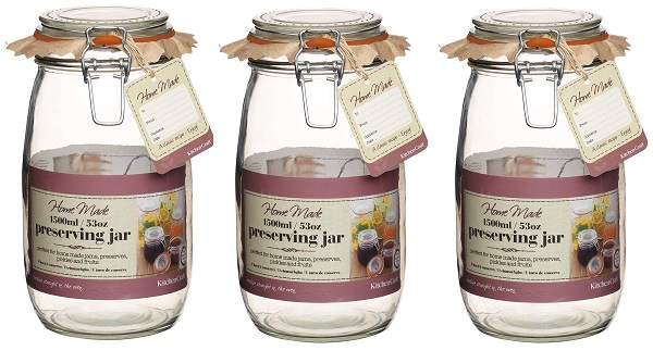 KitchenCraft Glass 2.1 Litre Preserving Jar