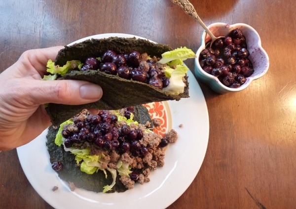 AIP Friendly Beef Tacos With Balsamic Blueberries
