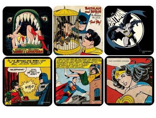DC Comics 6pc Superhero Coaster Set