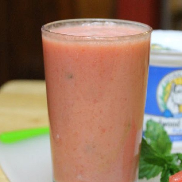 Creamy Watermelon Mint and Goats Milk Smoothie