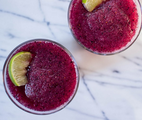 Rhubarb & Blueberry Frozen Cocktail