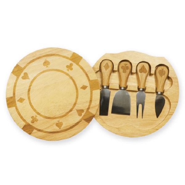 Poker Chip Cheese Board Set