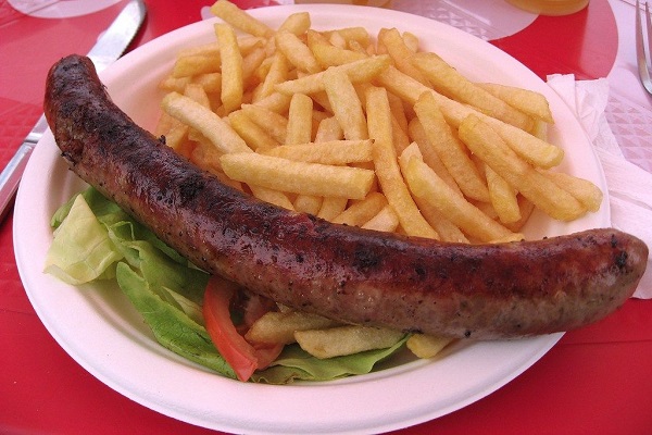 Traditional Luxembourg Thuringer Sausage Meal