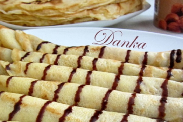 Traditional Montenegrin Tijesto za palačinke (Rolled Pancakes)