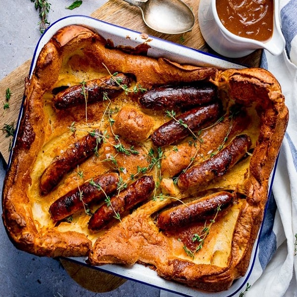 Toad in the Hole With Red Onion Gravy
