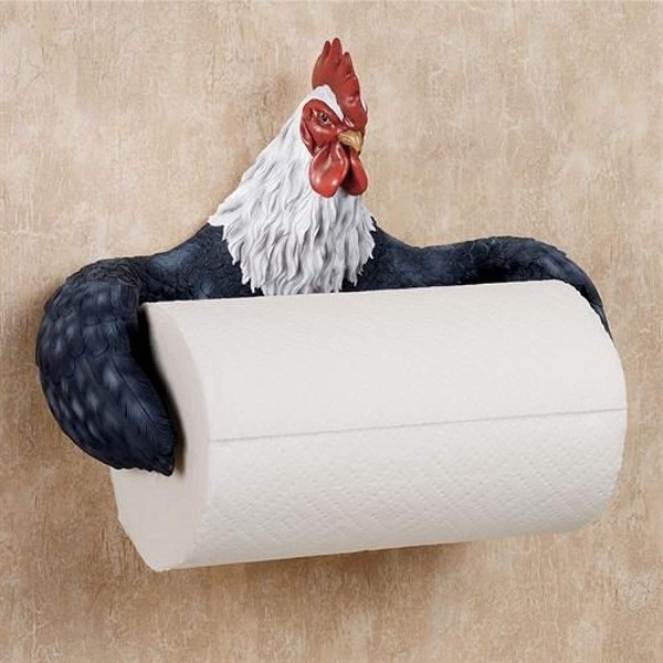 Touch of Class Country Red Chicken Kitchen Roll Holder