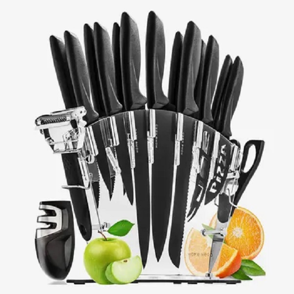Home Hero Stainless Steel Knife Set with Block by NyMag