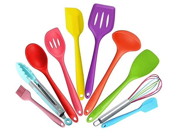 A Silicone Utensil Set For Kids