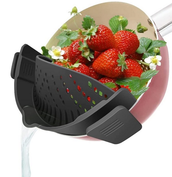 YEVIOR Silicone Clip on Strainer for Pots And Pans