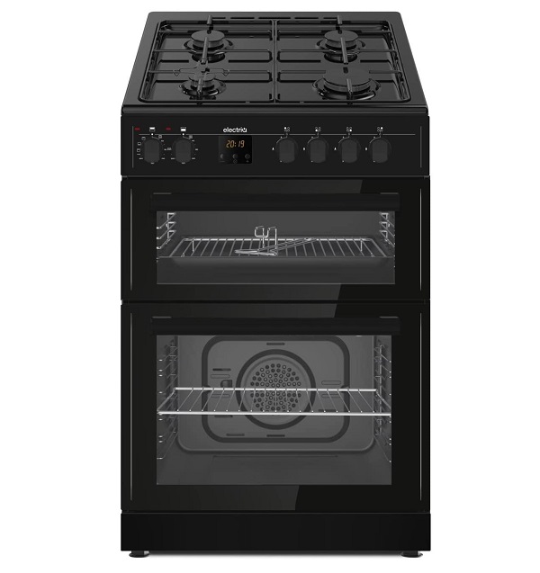 electriQ 60cm Dual Fuel Cooker with Double Oven