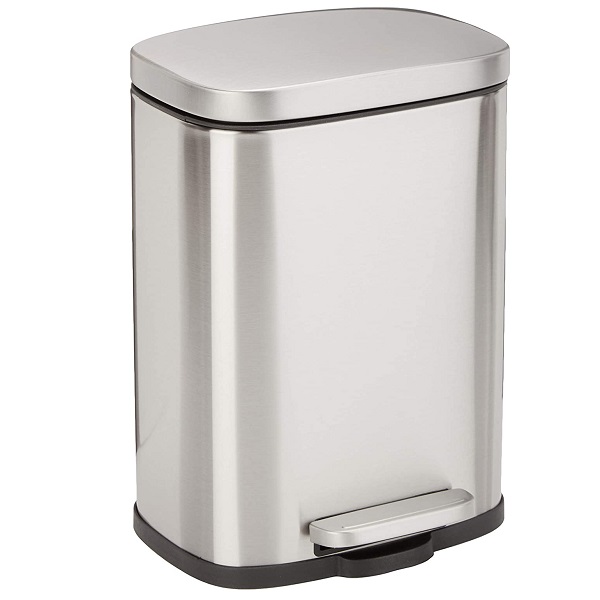 Amazon Basics 5-Litre / 1.3 Gallon Soft-Close, Smudge Resistant Kitchen Bin