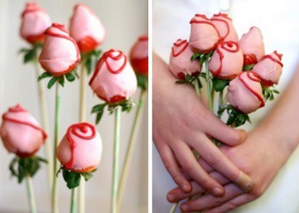Chocolate-Dipped Strawberry Roses