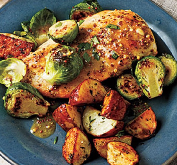 Chicken with Brussels Sprouts and Mustard