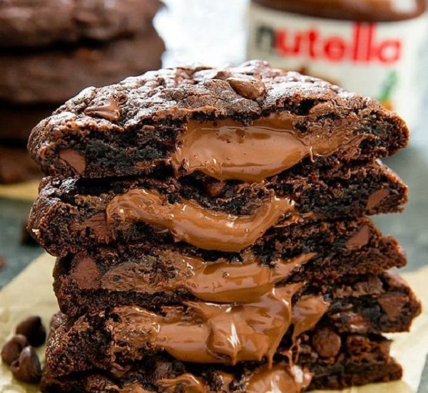 Chocolate Nutella Lava Cookies