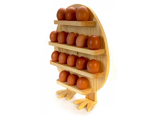 Standing Wooden Egg Rack with Feet