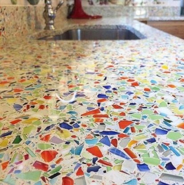 Recycled Glass Kitchen Countertop
