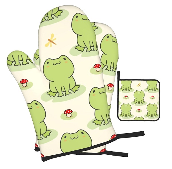 Cute Frog Oven Mitts and Pot Holders