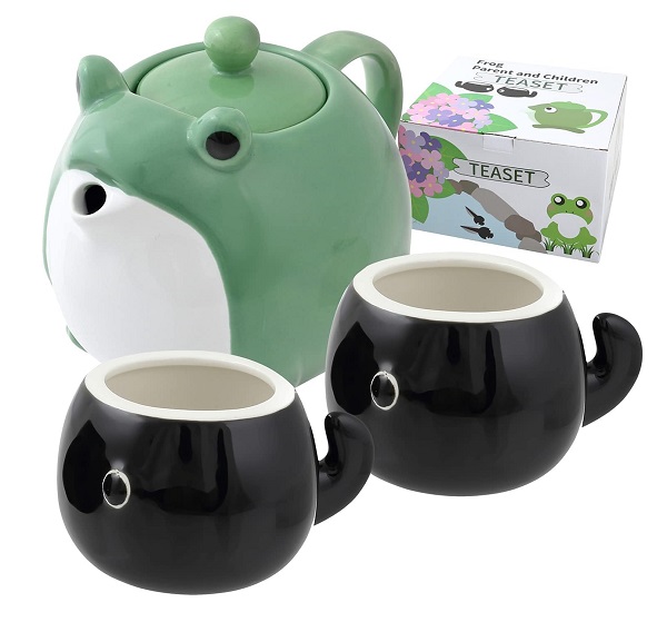 Hakone Yosegi Frog Teapot & Tadpole Cup Set
