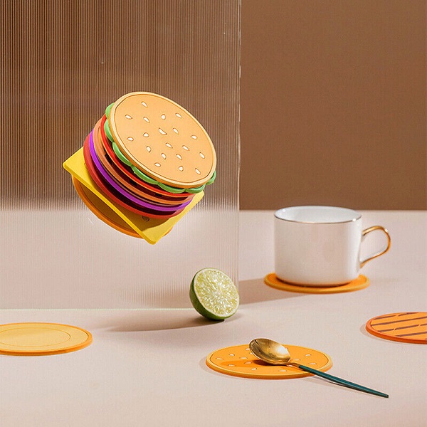 8pc Burger Shaped Coaster Set