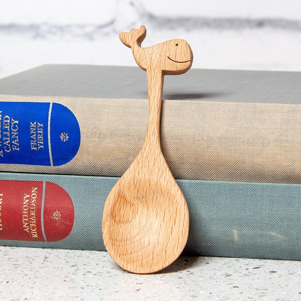 Hand Cut Whale-Shaped Wooden Spoon