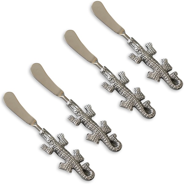 Pack of 4 Crocodile Silver Cheese Knives