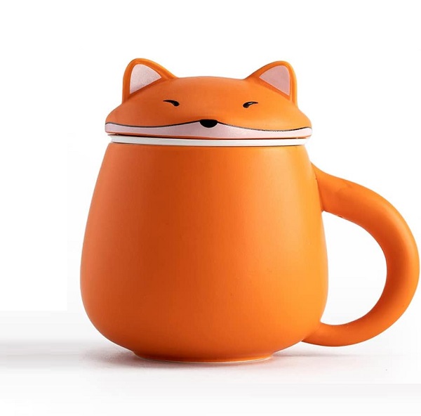 TANG PIN Ceramic Fox Mug with Infuser