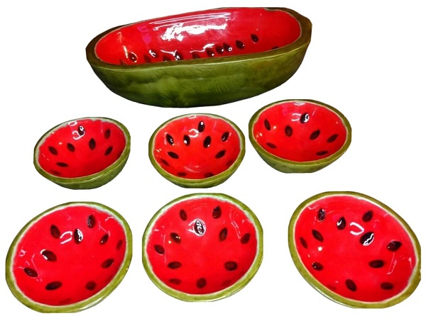 Watermelon Shaped Serving Dishes