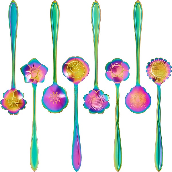 8 Pieces Flower Shaped Spoon Set