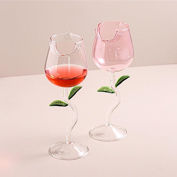 Rose Wine Glasses (Set of 2)